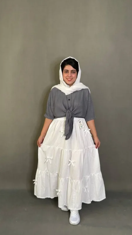 دامن کراش زنانه مدل پینترستی پاپیون