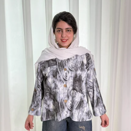 شومیز مانتویی طاووسی 2728