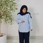 مانتو بلند راه راه2825 - تصویر 2