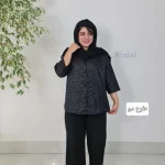 مانتو باکسی طرحدار نگینی3322 - تصویر 2
