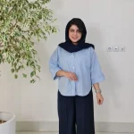 شومیز باکسی راه راه3180