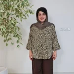 شومیز مانتویی پلنگی3357