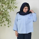 شومیز باکسی پانچ3448 - تصویر 5